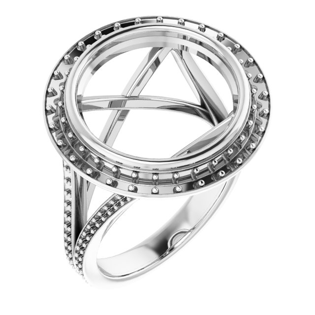 Bezel-Set Halo-Style Engagement Ring