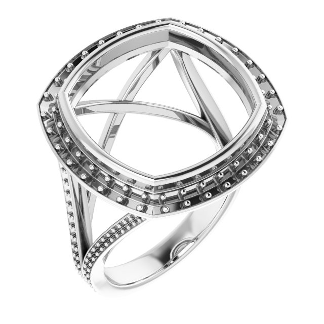 Bezel-Set Halo-Style Engagement Ring