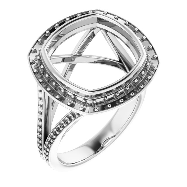 Bezel-Set Halo-Style Engagement Ring