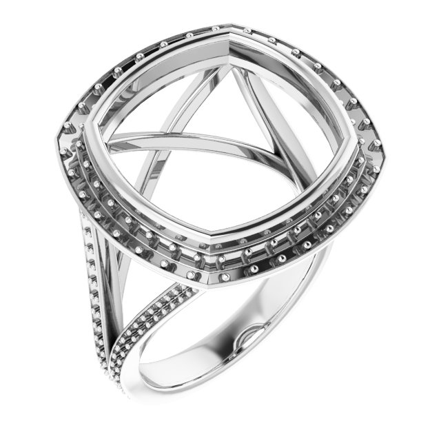 Bezel-Set Halo-Style Engagement Ring