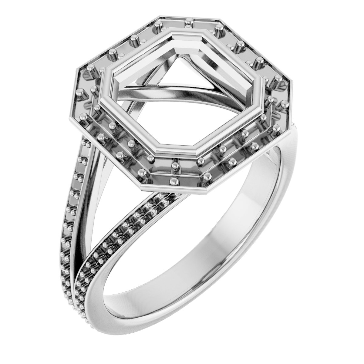 Bezel-Set Halo-Style Engagement Ring