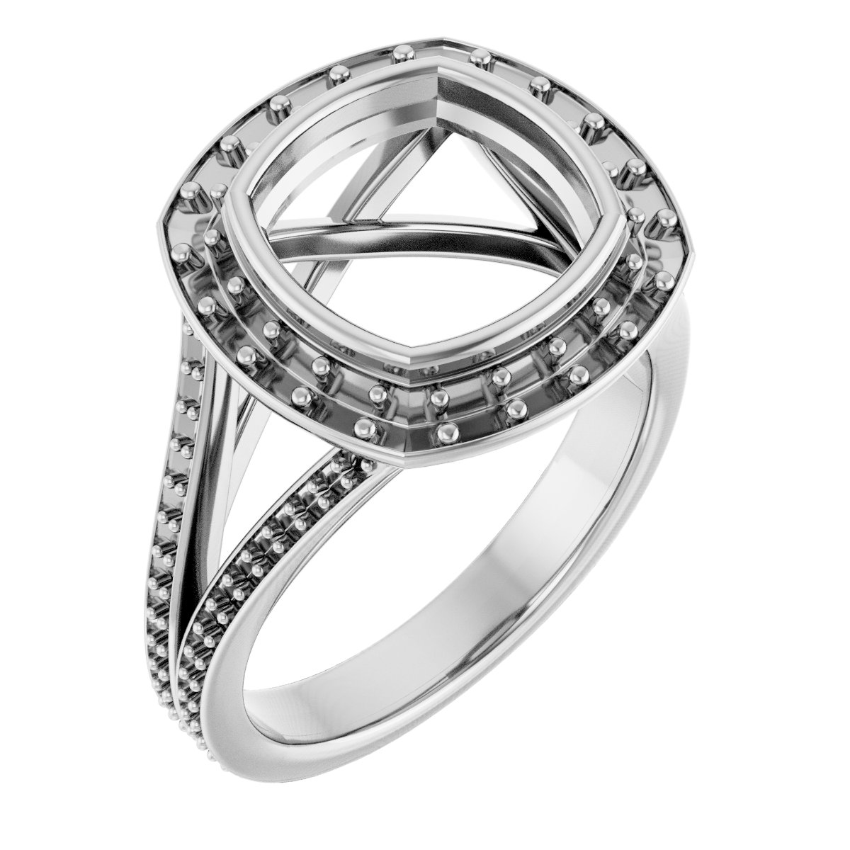 Bezel-Set Halo-Style Engagement Ring