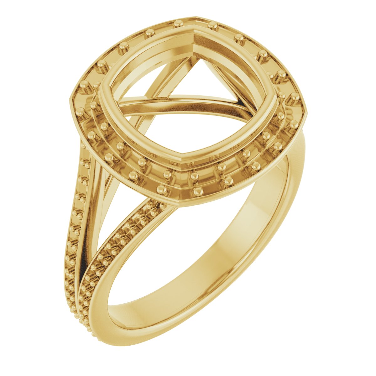 Bezel-Set Halo-Style Engagement Ring