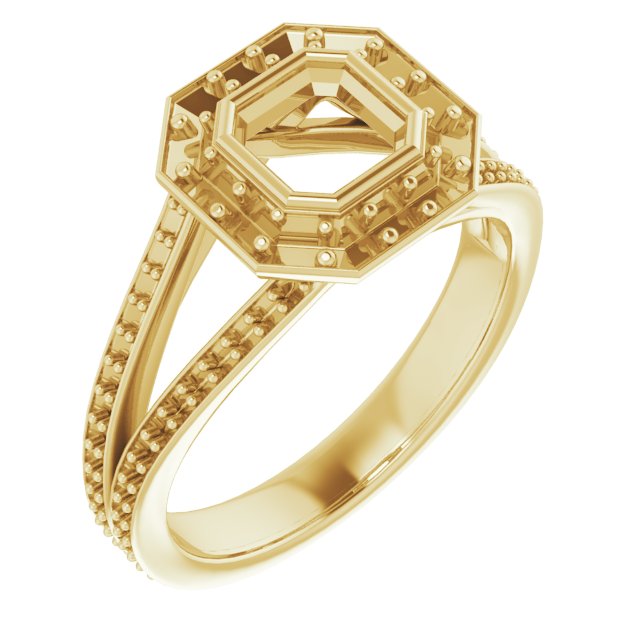 Bezel-Set Halo-Style Engagement Ring