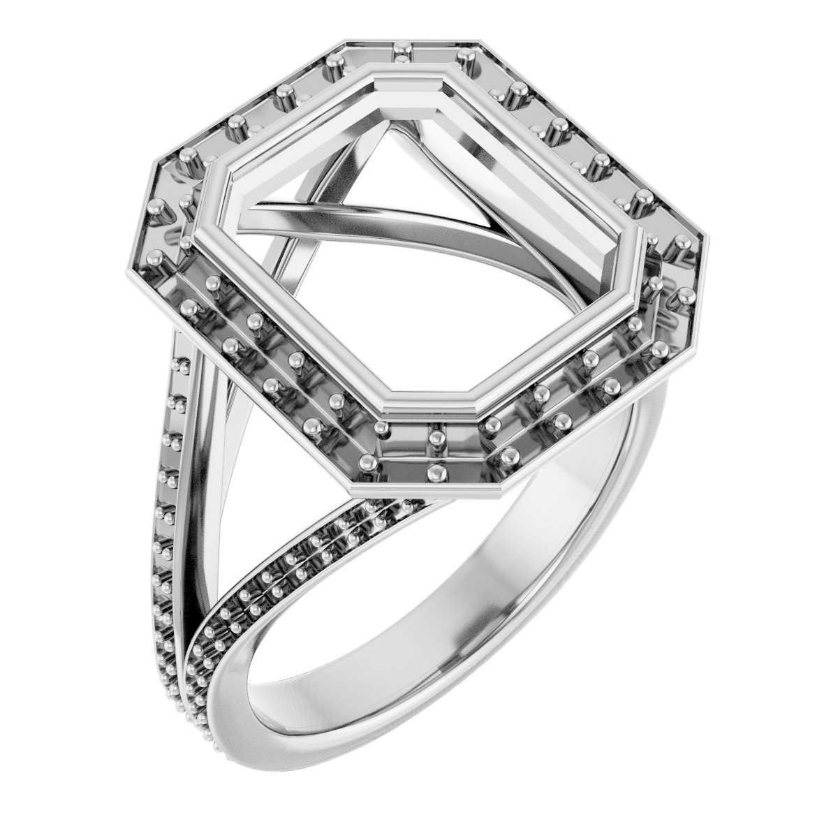 Bezel-Set Halo-Style Engagement Ring
