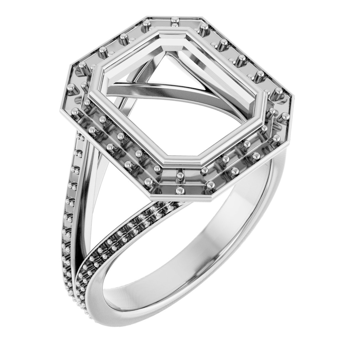 Bezel-Set Halo-Style Engagement Ring