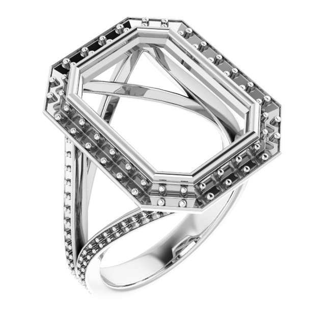 Bezel-Set Halo-Style Engagement Ring