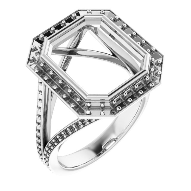 Bezel-Set Halo-Style Engagement Ring