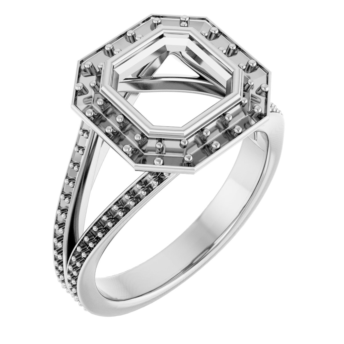 Bezel-Set Halo-Style Engagement Ring