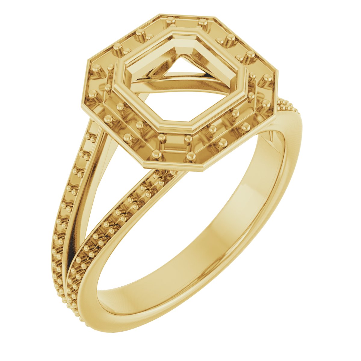 Bezel-Set Halo-Style Engagement Ring