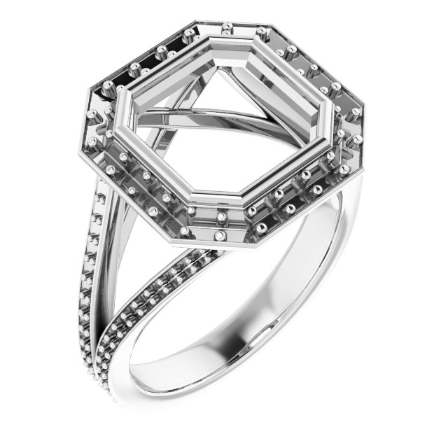 Bezel-Set Halo-Style Engagement Ring