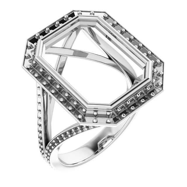 Bezel-Set Halo-Style Engagement Ring