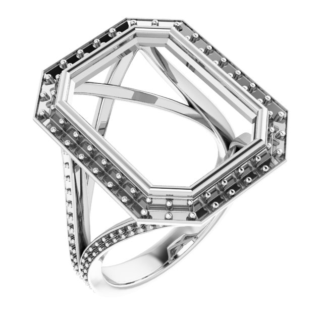 Bezel-Set Halo-Style Engagement Ring