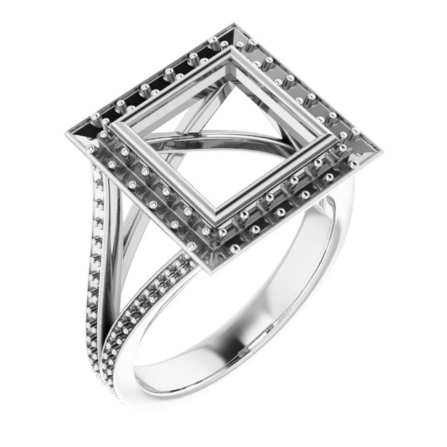 Bezel-Set Halo-Style Engagement Ring