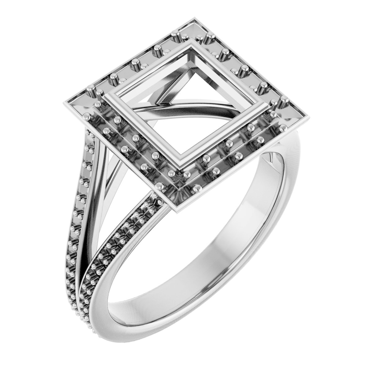 Bezel-Set Halo-Style Engagement Ring