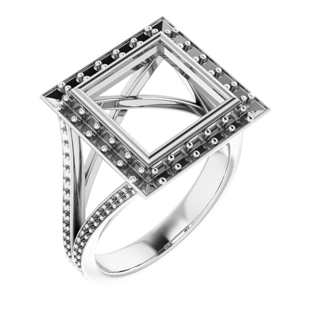 Bezel-Set Halo-Style Engagement Ring