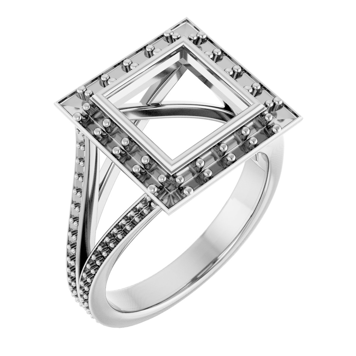 Bezel-Set Halo-Style Engagement Ring