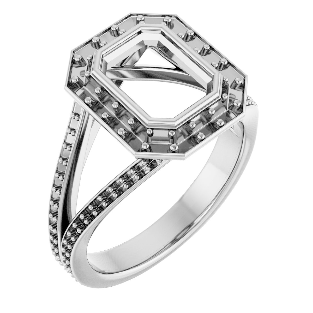 Bezel-Set Halo-Style Engagement Ring