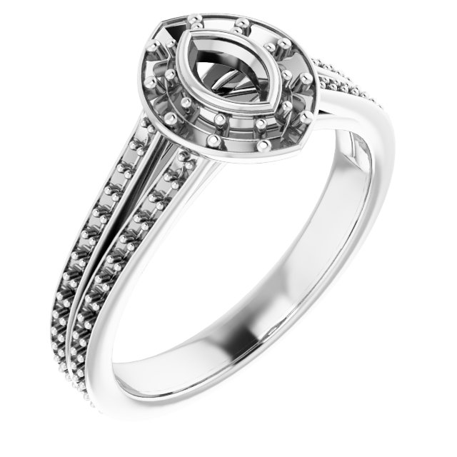 Bezel-Set Halo-Style Engagement Ring