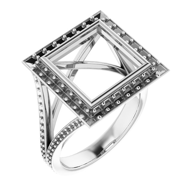 Bezel-Set Halo-Style Engagement Ring