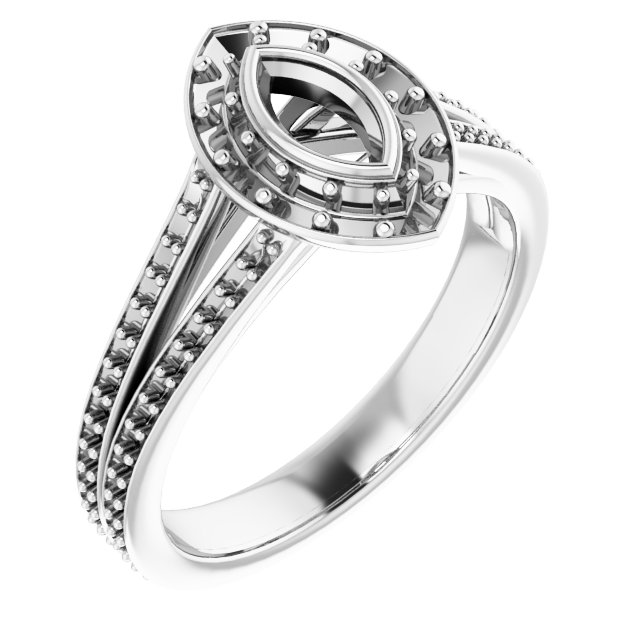 Bezel-Set Halo-Style Engagement Ring