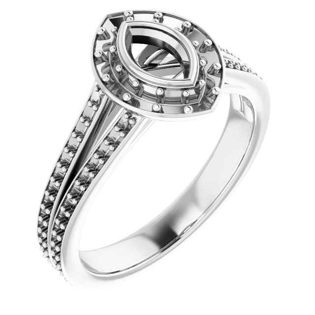 Bezel-Set Halo-Style Engagement Ring