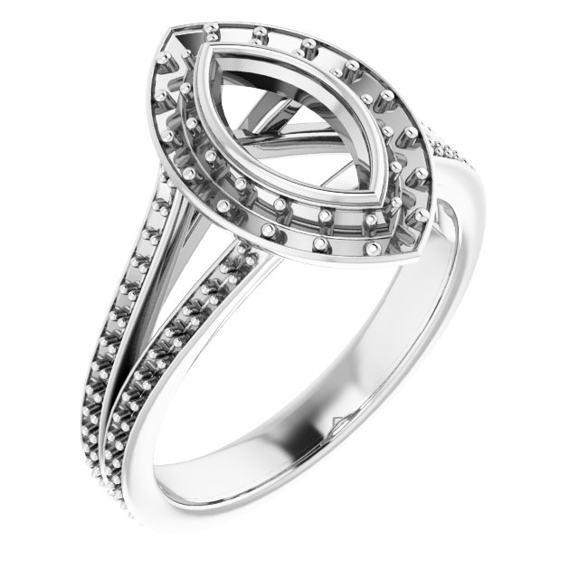 Bezel-Set Halo-Style Engagement Ring