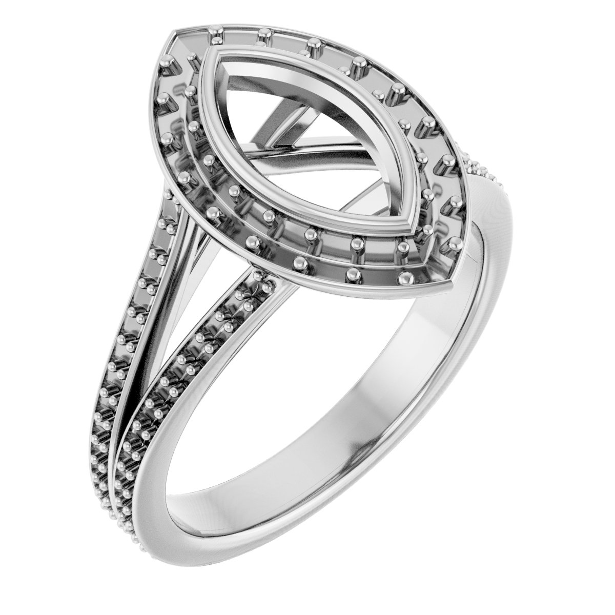 Bezel-Set Halo-Style Engagement Ring