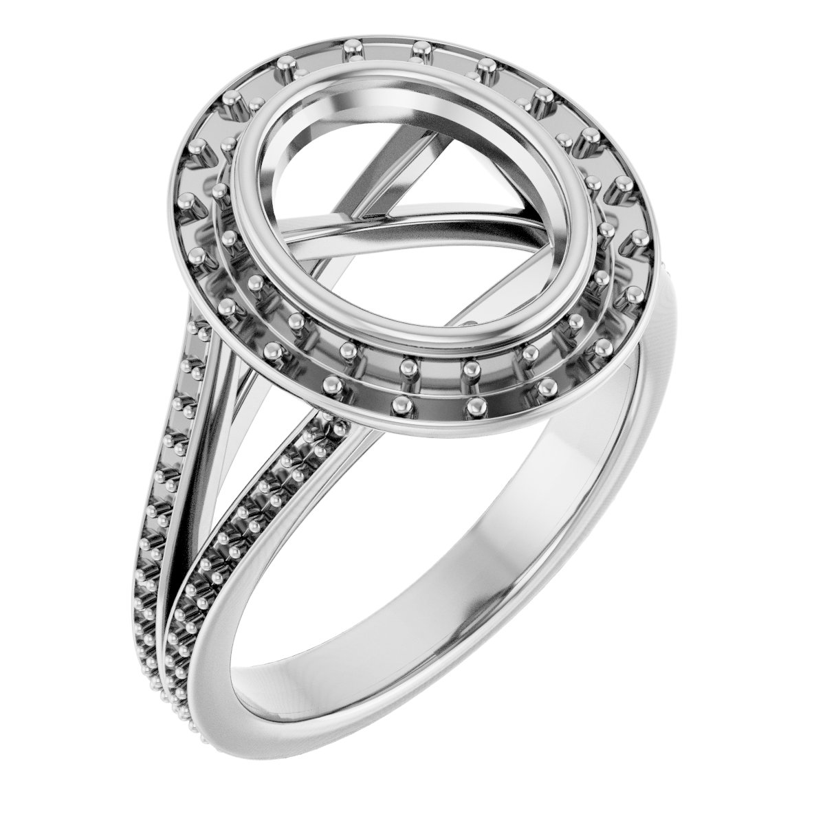 Bezel-Set Halo-Style Engagement Ring