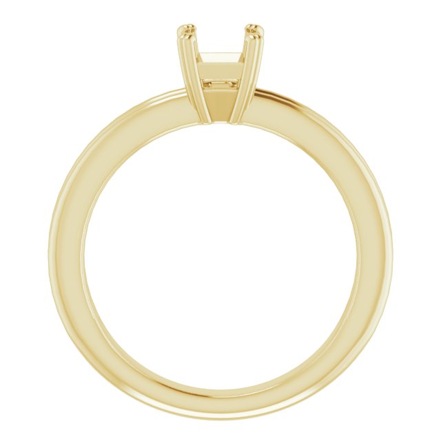 18K Yellow Gold  5 mm Asscher Solitaire Engagement Ring Mounting