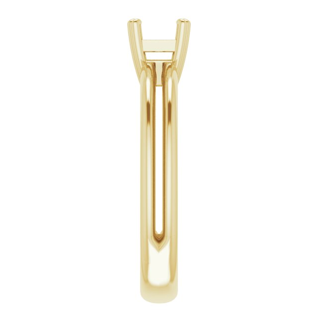 18K Yellow Gold  5 mm Asscher Solitaire Engagement Ring Mounting
