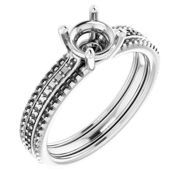 Accented Triple-Row Engagement Ring