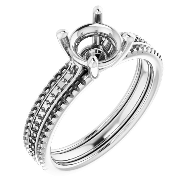 Accented Triple-Row Engagement Ring