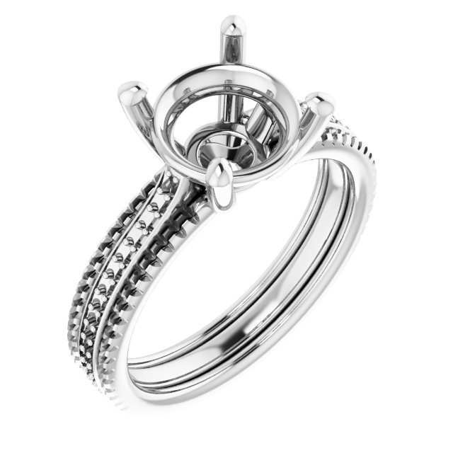 Accented Triple-Row Engagement Ring