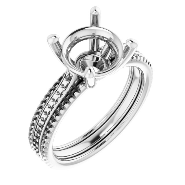 Accented Triple-Row Engagement Ring