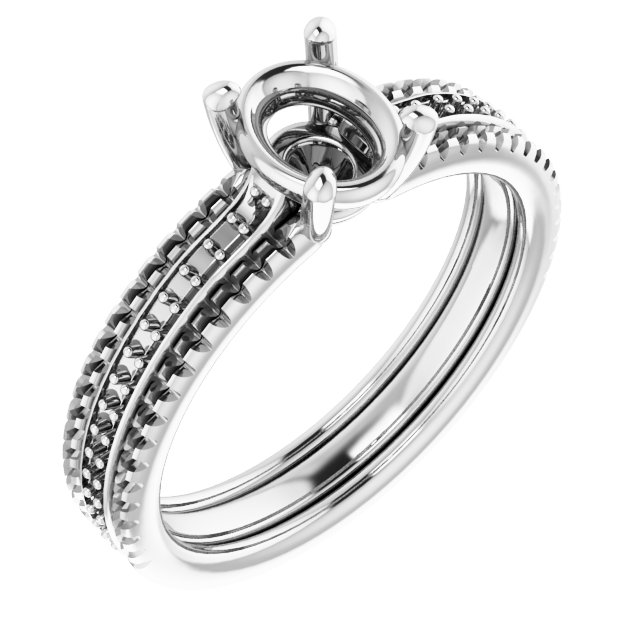 Accented Triple-Row Engagement Ring