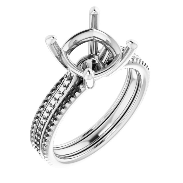 Accented Triple-Row Engagement Ring