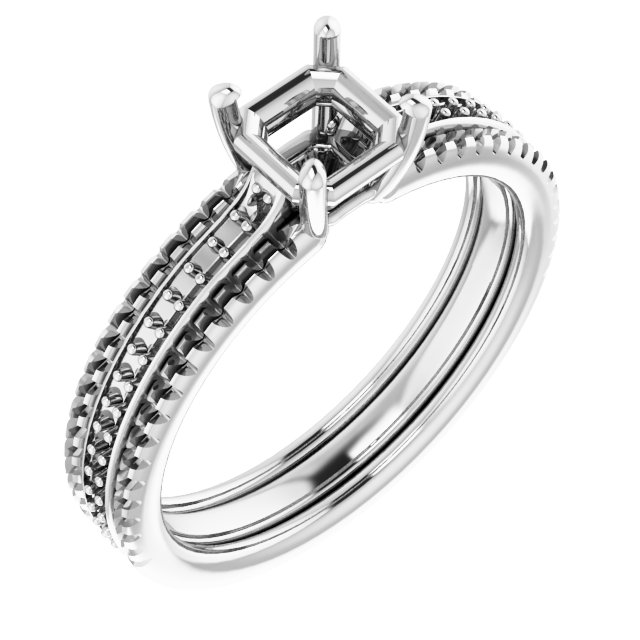 Accented Triple-Row Engagement Ring