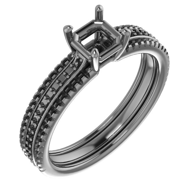 9 mm Square Engagement Ring Mounting