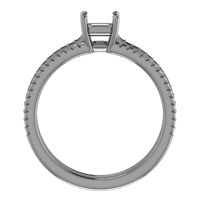 9 mm Square Engagement Ring Mounting view 2