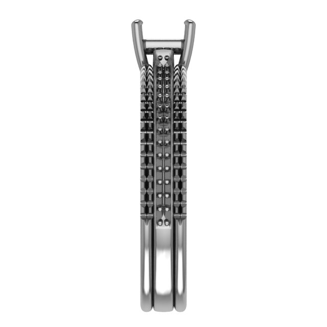9 mm Square Engagement Ring Mounting view 4