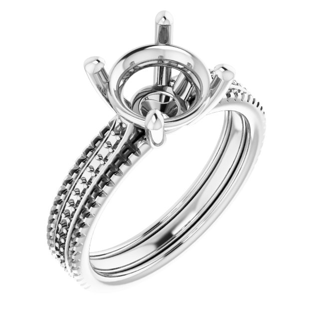 Accented Triple-Row Engagement Ring