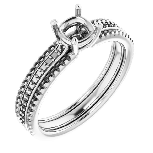Accented Triple-Row Engagement Ring