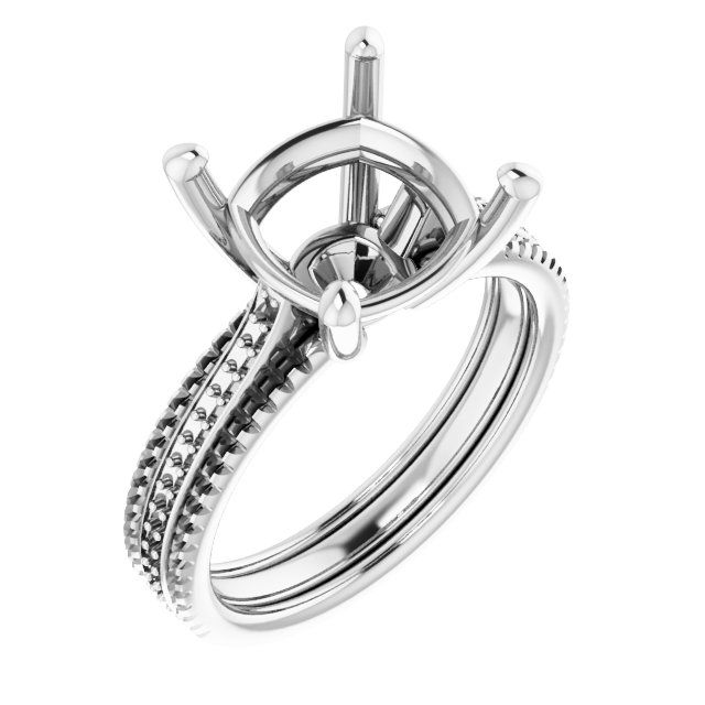 Accented Triple-Row Engagement Ring