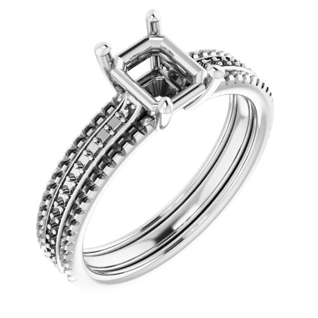 Accented Triple-Row Engagement Ring