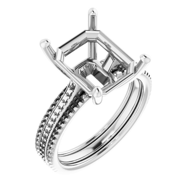 Accented Triple-Row Engagement Ring