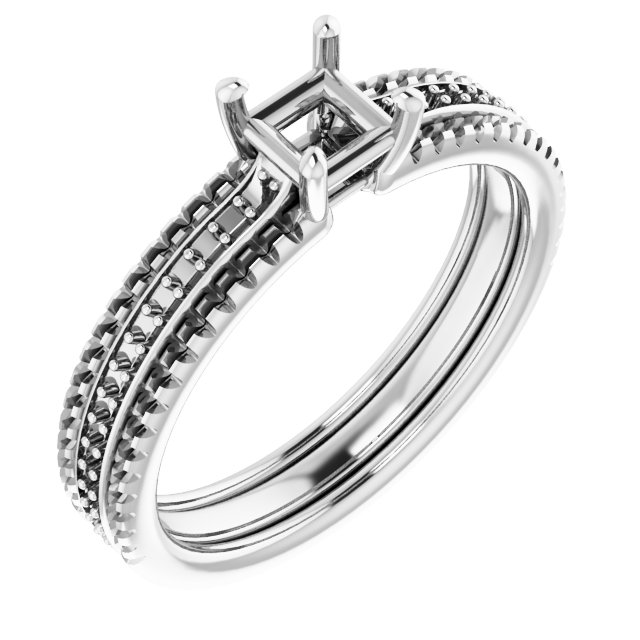 Accented Triple-Row Engagement Ring