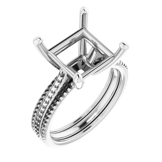Accented Triple-Row Engagement Ring