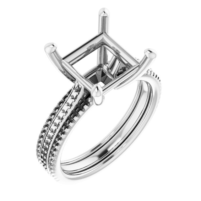 Accented Triple-Row Engagement Ring