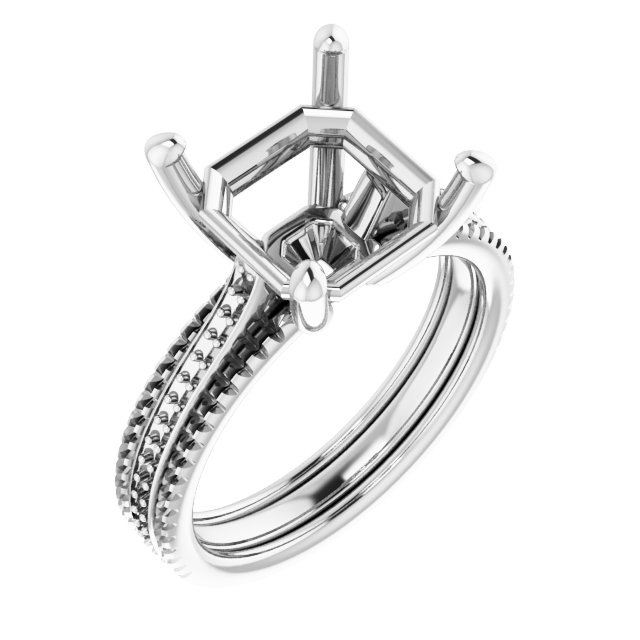 Accented Triple-Row Engagement Ring